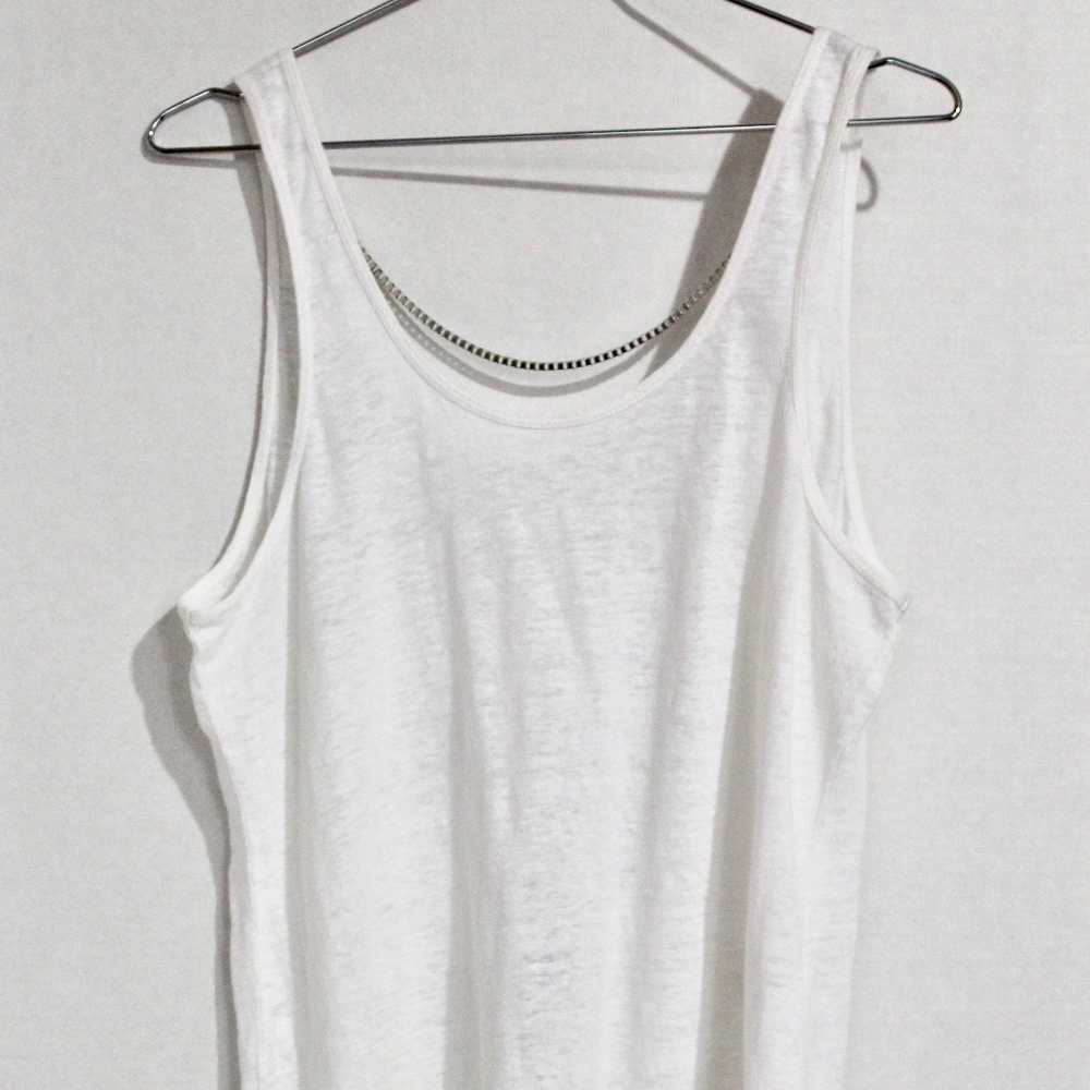 Joe’s White Tank Sleeveless Chain Detail